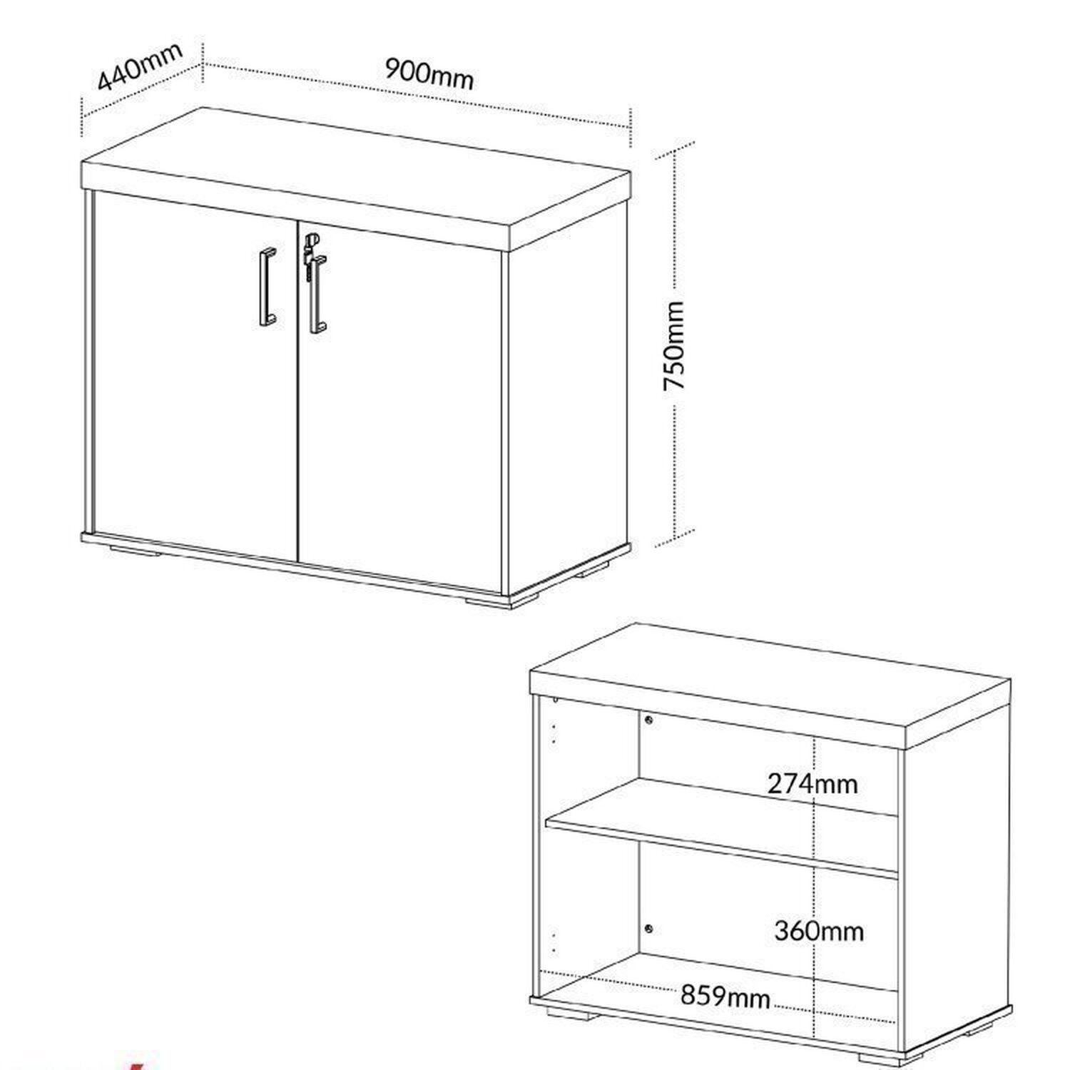 Kit 3 Peças com Mesa para Escritório Diretor em L, Gaveteiro e Armário Multiuso Baixo - 18