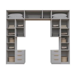Guarda-roupa Modulado 10 Peças 11 Portas com 2 Mesas de Cabeceira Jade CabeCasa MadeiraMadeira - 6