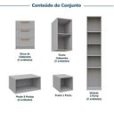 Ver imagem 5 de Guarda-Roupa Planejado 10 Peças 11 Portas com 2 Mesas de Cabeceira Jade CabeCasa MadeiraOriginals Cinza/Urbano