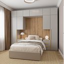 Ver imagem 2 de Guarda-roupa Modulado 10 Peças 11 Portas com 2 Mesas de Cabeceira Jade CabeCasa MadeiraOriginals