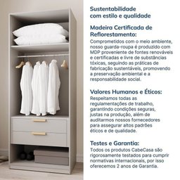 Guarda-roupa Modulado 10 Peças 11 Portas com 2 Mesas de Cabeceira Jade CabeCasa MadeiraMadeira - 11