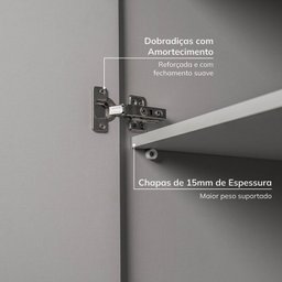 Guarda-roupa Modulado 10 Peças 11 Portas com 2 Mesas de Cabeceira Jade CabeCasa MadeiraMadeira - 8