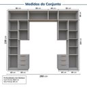 Ver imagem 4 de Guarda-Roupa Planejado 10 Peças 11 Portas com 2 Mesas de Cabeceira Jade CabeCasa MadeiraOriginals Cinza/Urbano
