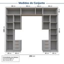 Ver imagem 4 de Guarda-roupa Modulado 10 Peças 11 Portas com 2 Mesas de Cabeceira Jade CabeCasa MadeiraOriginals