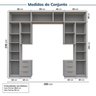Guarda-roupa Modulado 10 Peças 11 Portas com 2 Mesas de Cabeceira Jade CabeCasa MadeiraOriginals - 4