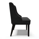 Ver imagem 4 de Kit 04 Cadeiras Liz Veludo Preto Base Fixa Madeira Preto -