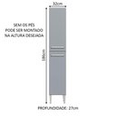 Ver imagem 3 de Paneleiro Armário de Cozinha 2 Portas Rustic/Cinza Emilly Madesa