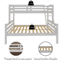 Ver mais imagens de Beliche Casal Solteiro de Madeira Pinus Robusto e Moderno Branco