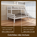 Ver imagem 7 de Beliche Casal Solteiro de Madeira Pinus Robusto e Moderno Branco