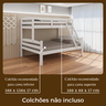 Beliche Casal Solteiro de Madeira Pinus Robusto e Moderno Branco - 7