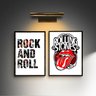 Kit 2 Quadros Rock - Rolling Stones 33x24cm - com Vidro:moldura Preta - 1
