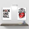 Kit 2 Quadros Rock - Rolling Stones 33x24cm - com Vidro:moldura Preta - 2