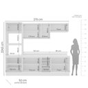 Ver imagem 2 de Armário de Cozinha Modulada Completa 5 Peças 270cm com Tampo 250073 Meena Politorno Móveis