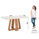Ver imagem 2 de Mesa de Jantar Lins 160 Cm Canto Arredondado com Vidro Ambiente Nature Off White - Henn