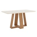 Ver imagem 3 de Mesa de Jantar Lins 160 Cm Canto Arredondado com Vidro Ambiente Nature Off White - Henn