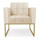 Ver imagem 6 de Kit 2 Poltronas Elisa Corino Base Metálica Industrial Dourado D03 - D’Rossi