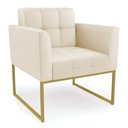 Ver imagem 5 de Kit 2 Poltronas Elisa Corino Base Metálica Industrial Dourado D03 - D’Rossi