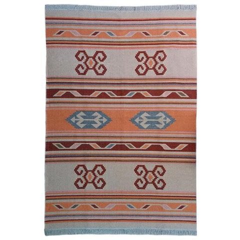 Tapete Sala Kilin Gashgai 240x300 Dupla Face Tribal 4 Red