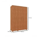 Ver imagem 3 de Guarda Roupa Solteiro Belize 3 Portas Pés Madeira Camas Fênix Nature