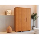 Ver imagem 4 de Guarda Roupa Solteiro Belize 3 Portas Pés Madeira Camas Fênix Nature