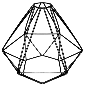 Cupula de Aramado Diamante Preto para Pendente e Abajur P
