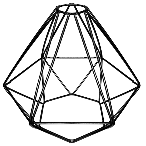 Cupula de Aramado Diamante Preto para Pendente e Abajur P