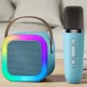 Caixa de Som Bluetooth Microfone Karaoke Led Rgb Iluminaçao Efeito Muda Voz Caixinha Alto Falante Po - 2