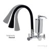 Torneira de Cozinha Preto Gourmet Parede Inox com Filtro Cromado Flexível bico Arejador Duplo Jato - 2