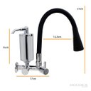 Ver imagem 3 de Torneira de Cozinha Preto Gourmet Parede Inox com Filtro Cromado Flexível bico Arejador Duplo Jato