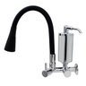Torneira de Cozinha Preto Gourmet Parede Inox com Filtro Cromado Flexível bico Arejador Duplo Jato - 1