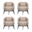 Ver imagem 1 de Kit 4 Poltronas Decorativas Giratórias Cora em Linho Misto Bege