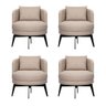 Kit 4 Poltronas Decorativas Giratórias Cora em Linho Misto Bege - 1