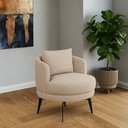 Ver imagem 2 de Kit 4 Poltronas Decorativas Giratórias Cora em Linho Misto Bege