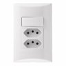 Interruptor 1 Seccao Simples + Tomada Dupla 10a Branco 552631 Brava - Iriel - 1