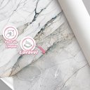 Ver imagem 3 de Papel de Parede Painel 3D Mármore Branco 3M Abstrato Viníl Revestimento Pedra Requinte Auto Colante