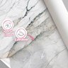 Papel de Parede Painel 3D Mármore Branco 3M Abstrato Viníl Revestimento Pedra Requinte Auto Colante - 3