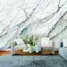 Papel de Parede Painel 3D Mármore Branco 3M Abstrato Viníl Revestimento Pedra Requinte Auto Colante - 1