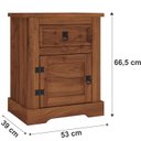 Ver imagem 4 de Mesa de Cabeceira 1 Porta + 1 Gaveta Cera Acapulco 100% Madeira Maçiça