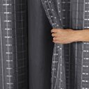 Ver imagem 1 de Cortina Blackout PVC com Tecido Voil Xadrez 2,80 m x 1,60 m - Preto