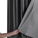 Ver imagem 3 de Cortina Blackout PVC com Tecido Voil Xadrez 2,80 m x 1,60 m - Preto