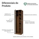 Ver imagem 3 de Guarda-Roupa Modulado 1 Porta 5 Nichos Rustic/Crema Neo Madesa