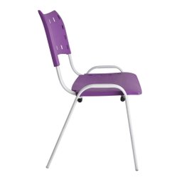 Kit com 4 Cadeiras Iso para Escola Escritório Comércio Roxa Base Branca Ecomhome - 6