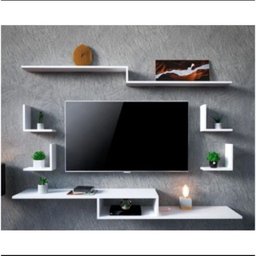 Rack Suspenso Tv 6 Peças Mdf Branco para Sala Quarto Rl - 3