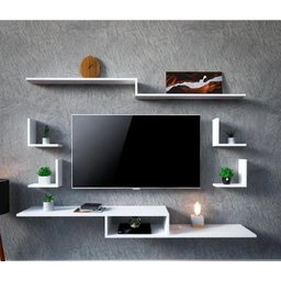 Rack Suspenso Tv 6 Peças Mdf Branco para Sala Quarto Rl - 2