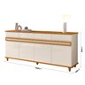 Buffet Açores 4 Portas 4 Gavetas Edn Cor Off White Cedro - 2