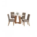 Ver imagem 1 de Mesa Jantar Lins 120 4 Cadeiras Malu Amendoa - Henn