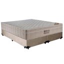Ver imagem 1 de Cama Box Casal Sintético Bipartido + Colchão Ortobom Airtech Molas Ensacadas 138x188x65 Cor:bege