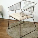 Ver imagem 3 de Conjunto com 4 Cadeiras para Sala de Estar Texas Marrom/Aço Corten/Bege