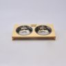 Comedouro Duplo para Pets em Madeira e Tigela de Inox - 5