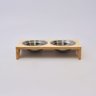 Comedouro Duplo para Pets em Madeira e Tigela de Inox - 4